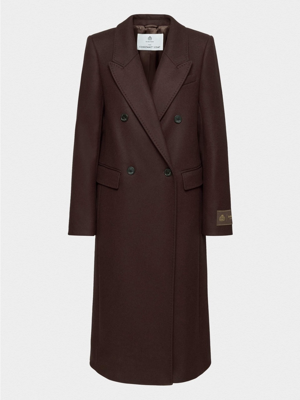 Aritzia Babaton Constant Wool & Cashmere Double Breasted Brown Coat